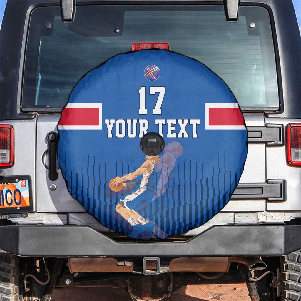 Iceland Basketball Custom Spare Tire Cover Blue Style