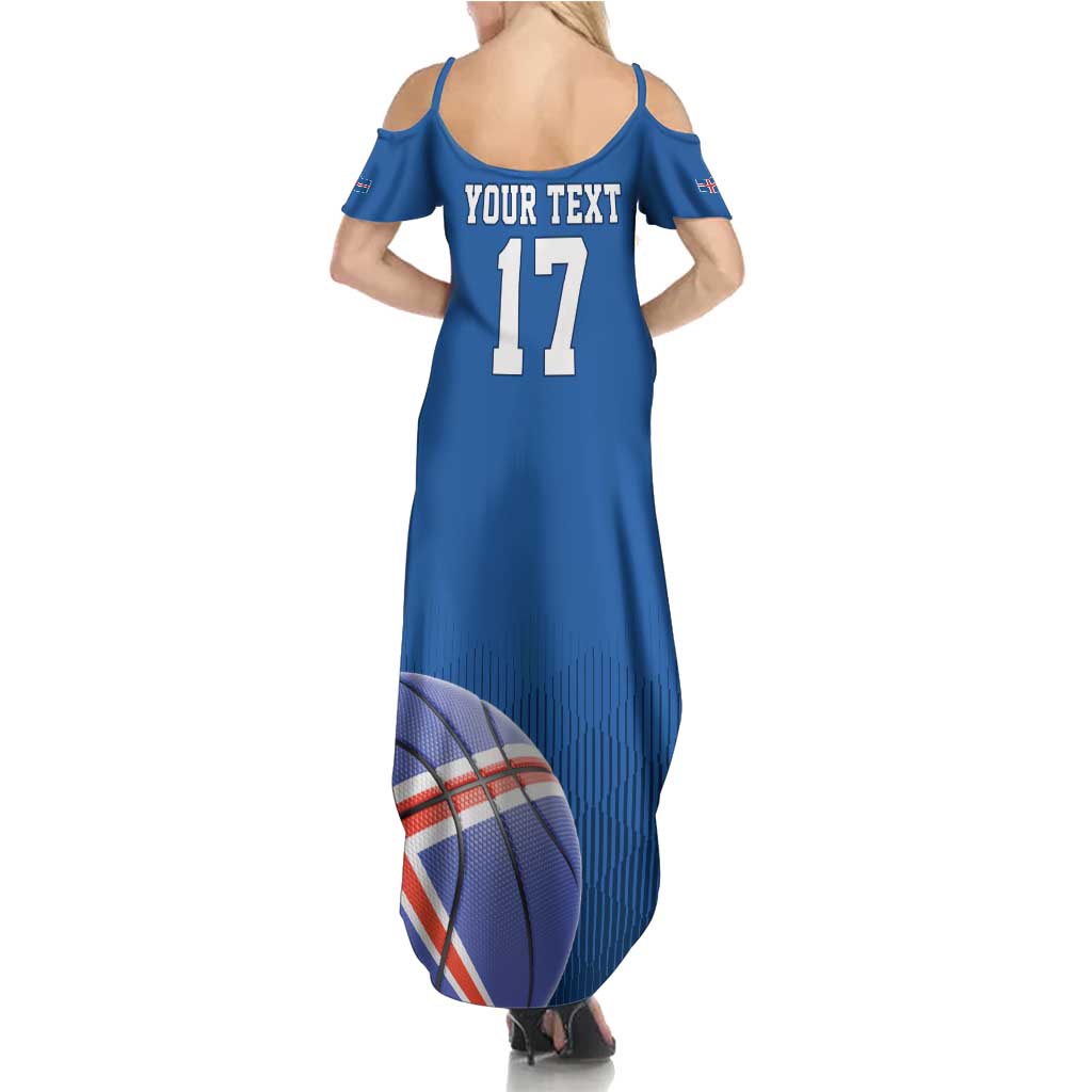 Iceland Basketball Custom Summer Maxi Dress Blue Style