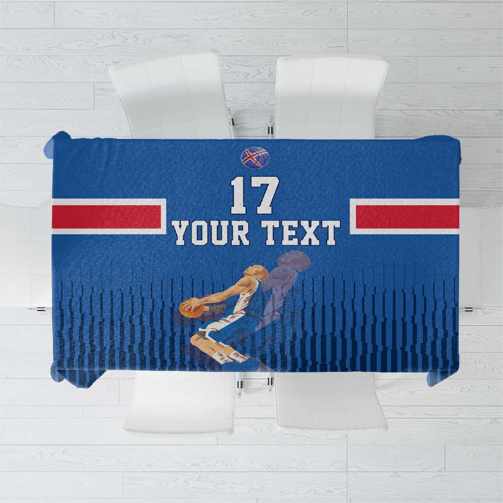 Iceland Basketball Custom Tablecloth Blue Style