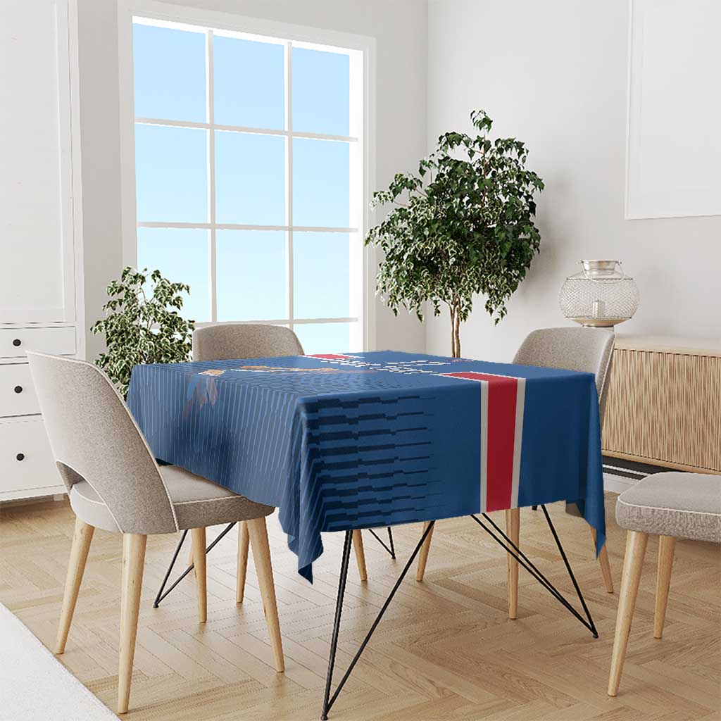 Iceland Basketball Custom Tablecloth Blue Style