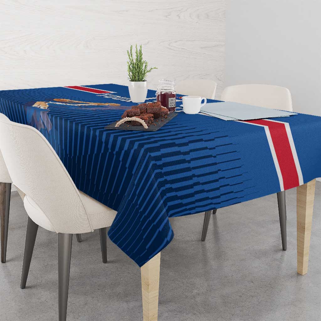 Iceland Basketball Custom Tablecloth Blue Style