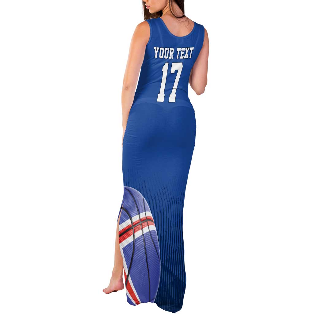 Iceland Basketball Custom Tank Maxi Dress Blue Style