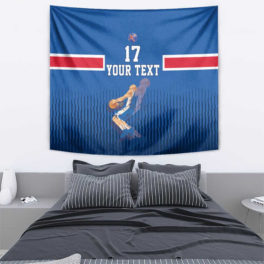 Iceland Basketball Custom Tapestry Blue Style