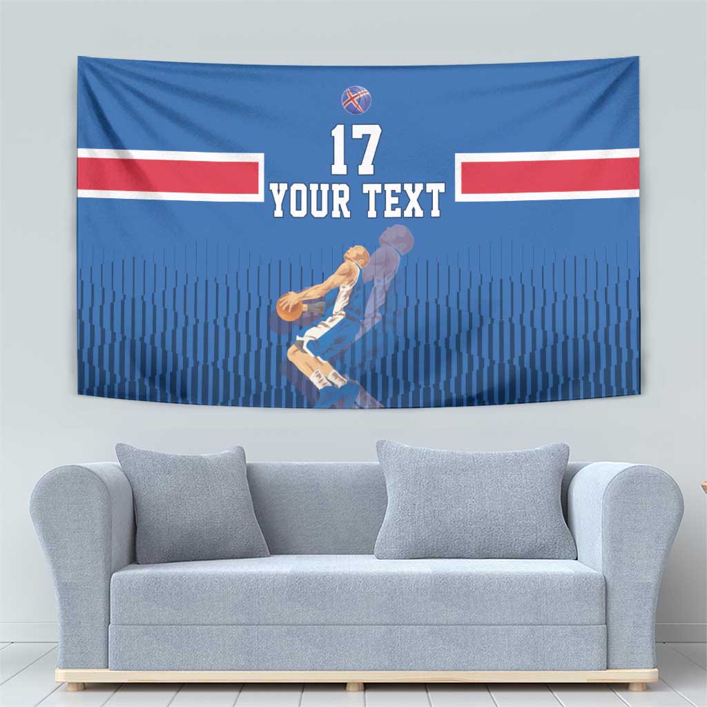 Iceland Basketball Custom Tapestry Blue Style
