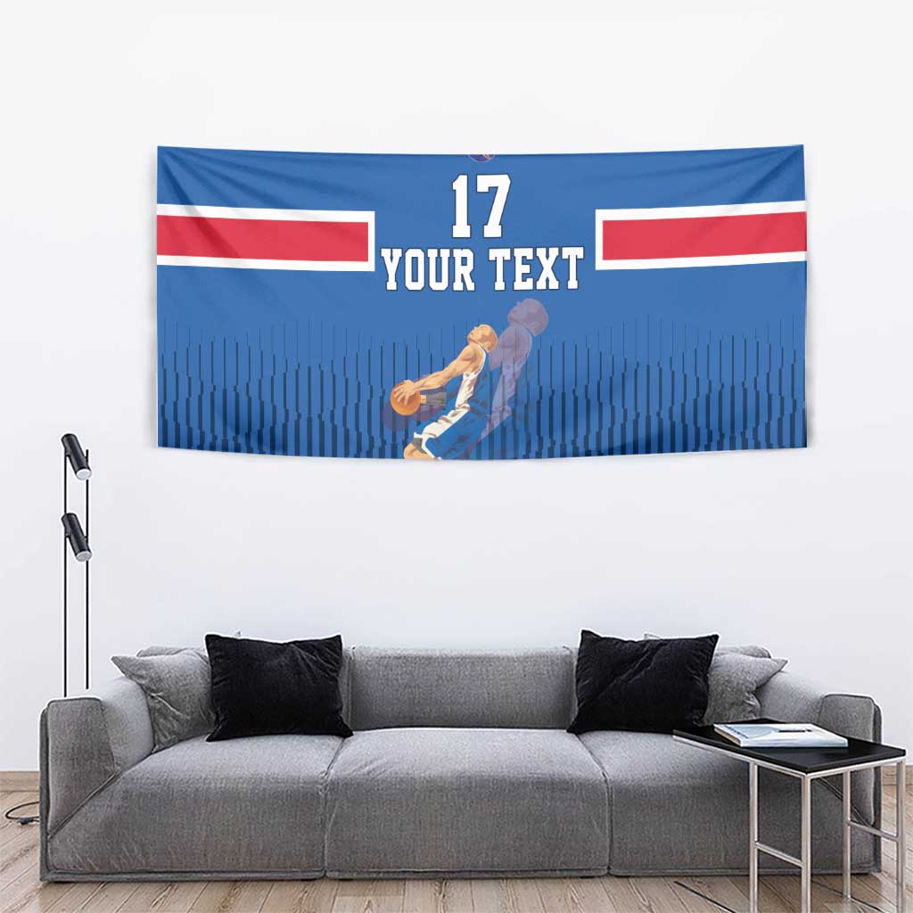 Iceland Basketball Custom Tapestry Blue Style