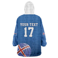 Iceland Basketball Custom Wearable Blanket Hoodie Blue Style