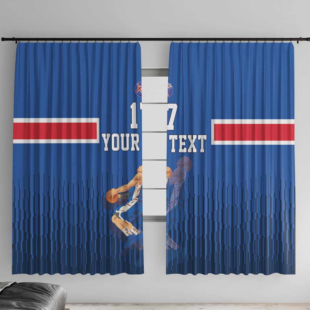 Iceland Basketball Custom Window Curtain Blue Style