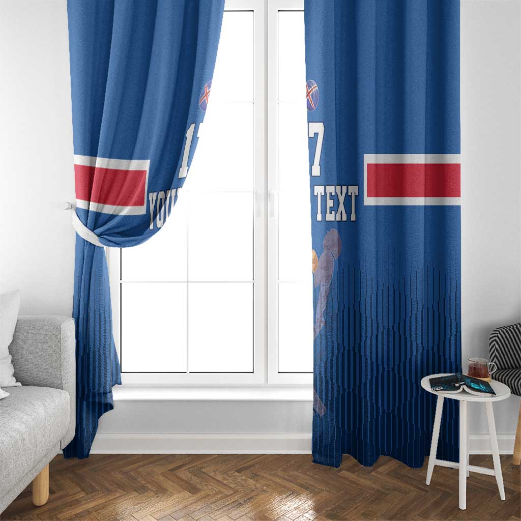 Iceland Basketball Custom Window Curtain Blue Style