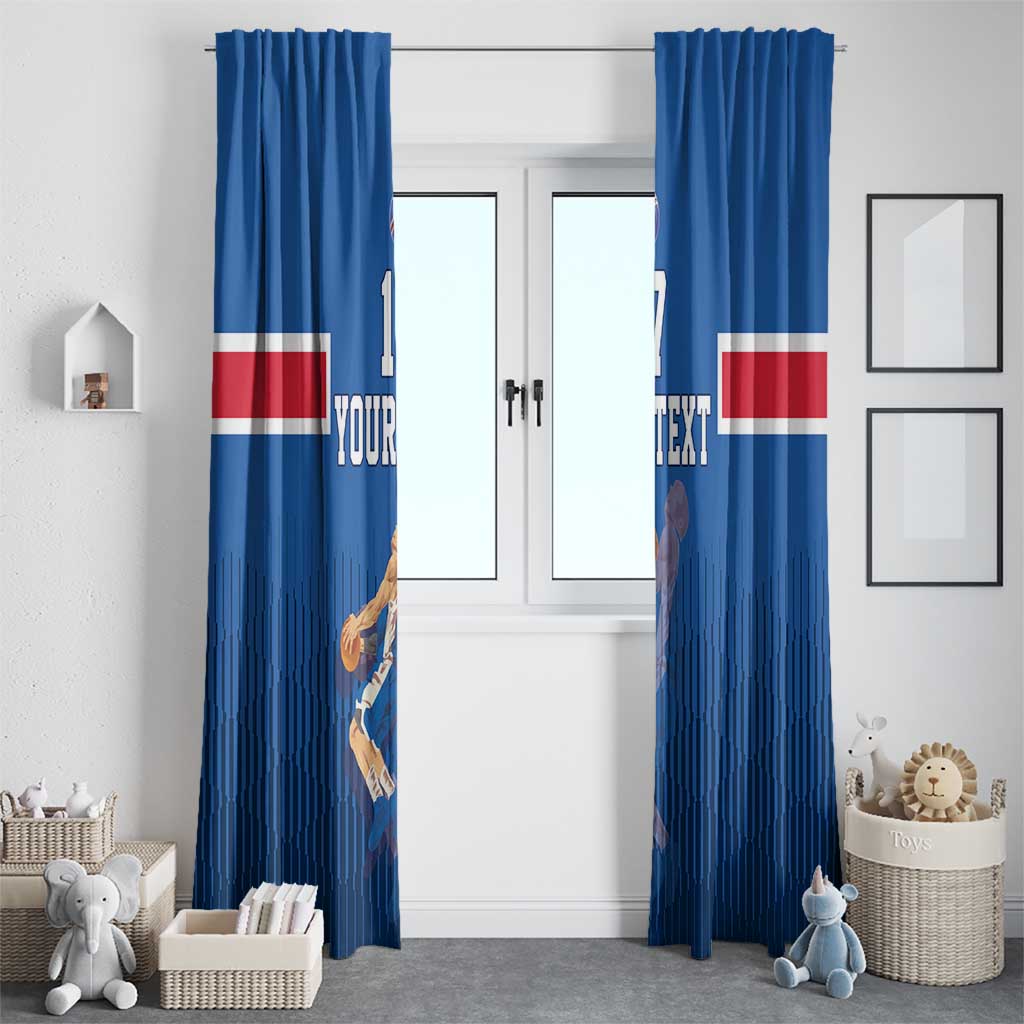 Iceland Basketball Custom Window Curtain Blue Style