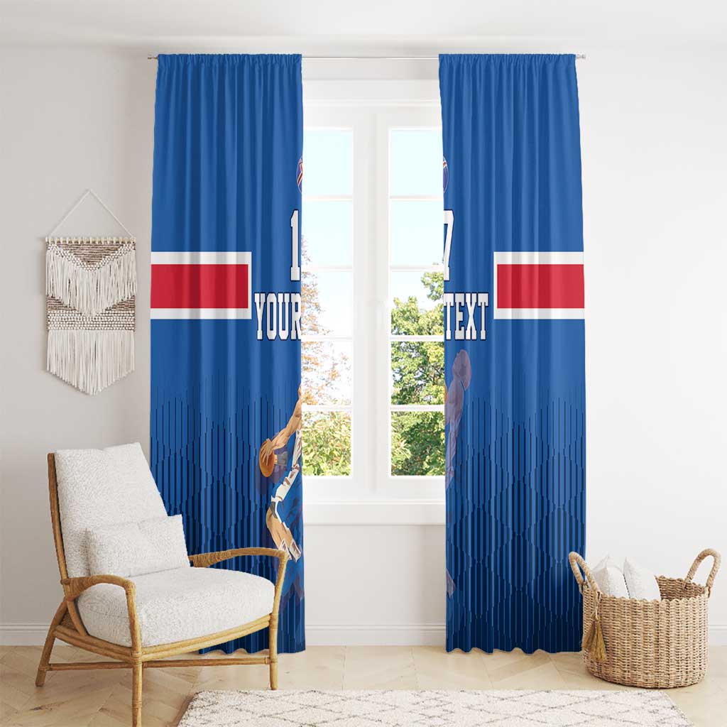Iceland Basketball Custom Window Curtain Blue Style