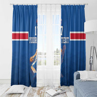 Iceland Basketball Custom Window Curtain Blue Style