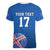 Iceland Basketball Custom Women V-Neck T-Shirt Blue Style