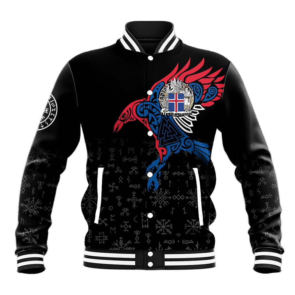 Iceland Viking Culture Baseball Jacket Norse Mythology Raven Tattoo