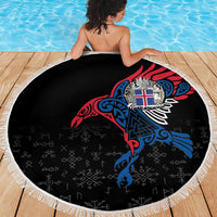 Iceland Viking Culture Beach Blanket Norse Mythology Raven Tattoo