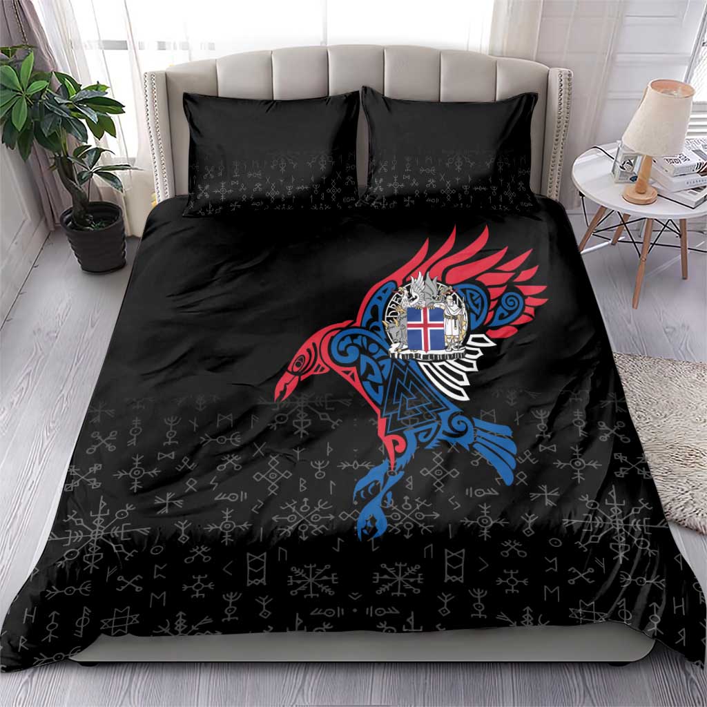 Iceland Viking Culture Bedding Set Norse Mythology Raven Tattoo