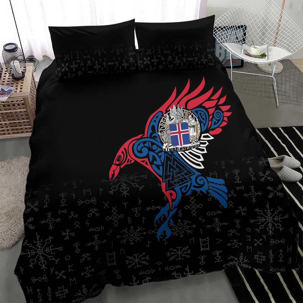 Iceland Viking Culture Bedding Set Norse Mythology Raven Tattoo