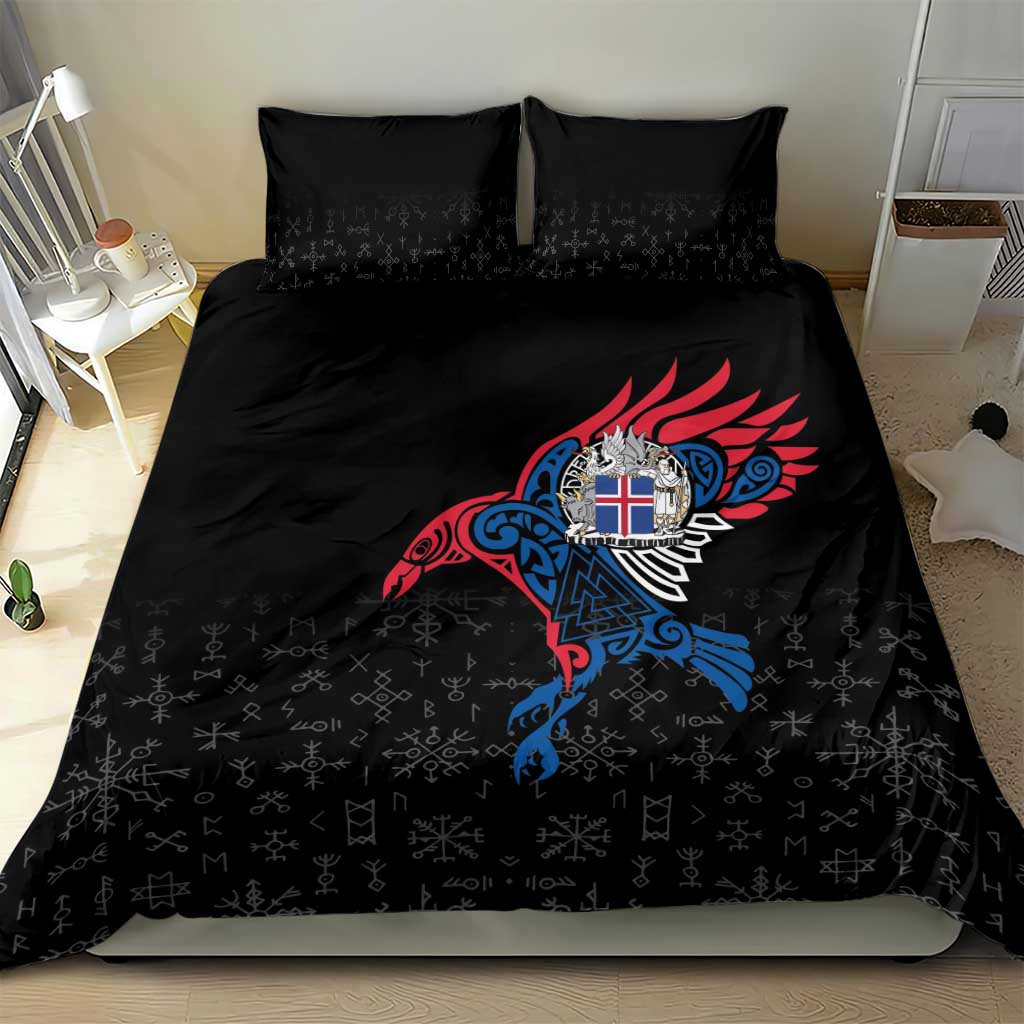 Iceland Viking Culture Bedding Set Norse Mythology Raven Tattoo