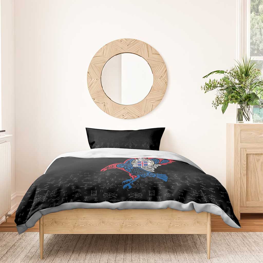 Iceland Viking Culture Bedding Set Norse Mythology Raven Tattoo