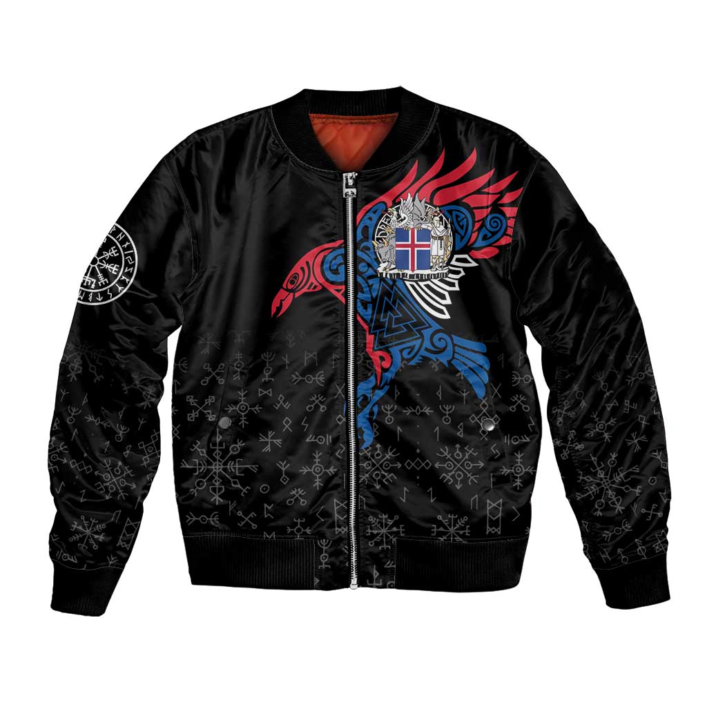 Iceland Viking Culture Bomber Jacket Norse Mythology Raven Tattoo