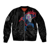 Iceland Viking Culture Bomber Jacket Norse Mythology Raven Tattoo
