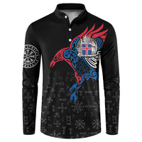 Iceland Viking Culture Button Sweatshirt Norse Mythology Raven Tattoo