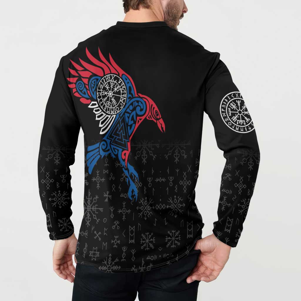 Iceland Viking Culture Button Sweatshirt Norse Mythology Raven Tattoo