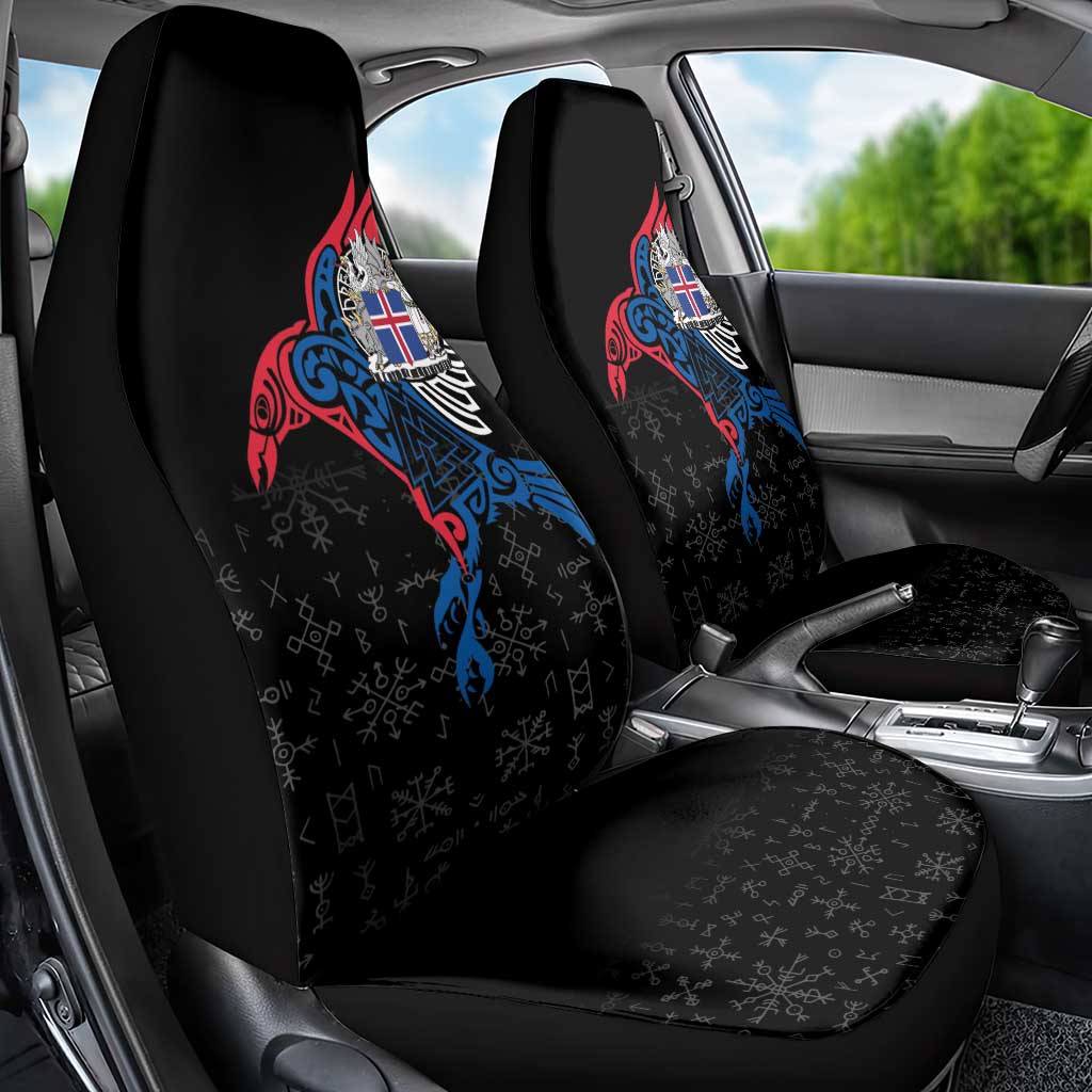 Iceland Viking Culture Car Seat Cover Norse Mythology Raven Tattoo