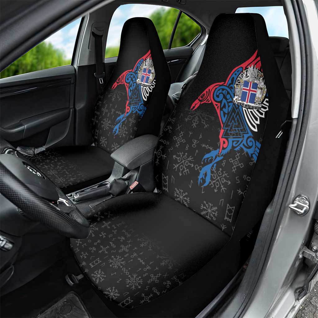 Iceland Viking Culture Car Seat Cover Norse Mythology Raven Tattoo