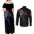 Iceland Viking Culture Couples Matching Off Shoulder Maxi Dress and Long Sleeve Button Shirt Norse Mythology Raven Tattoo
