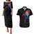 Iceland Viking Culture Couples Matching Puletasi and Hawaiian Shirt Norse Mythology Raven Tattoo
