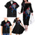 Iceland Viking Culture Family Matching Off The Shoulder Long Sleeve Dress and Hawaiian Shirt Norse Mythology Raven Tattoo