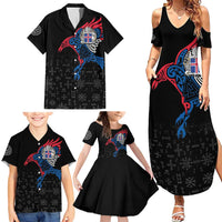 Iceland Viking Culture Family Matching Summer Maxi Dress and Hawaiian Shirt Norse Mythology Raven Tattoo