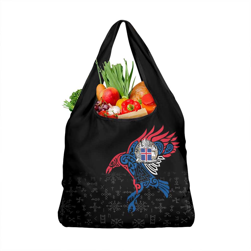 Iceland Viking Culture Grocery Bag Norse Mythology Raven Tattoo