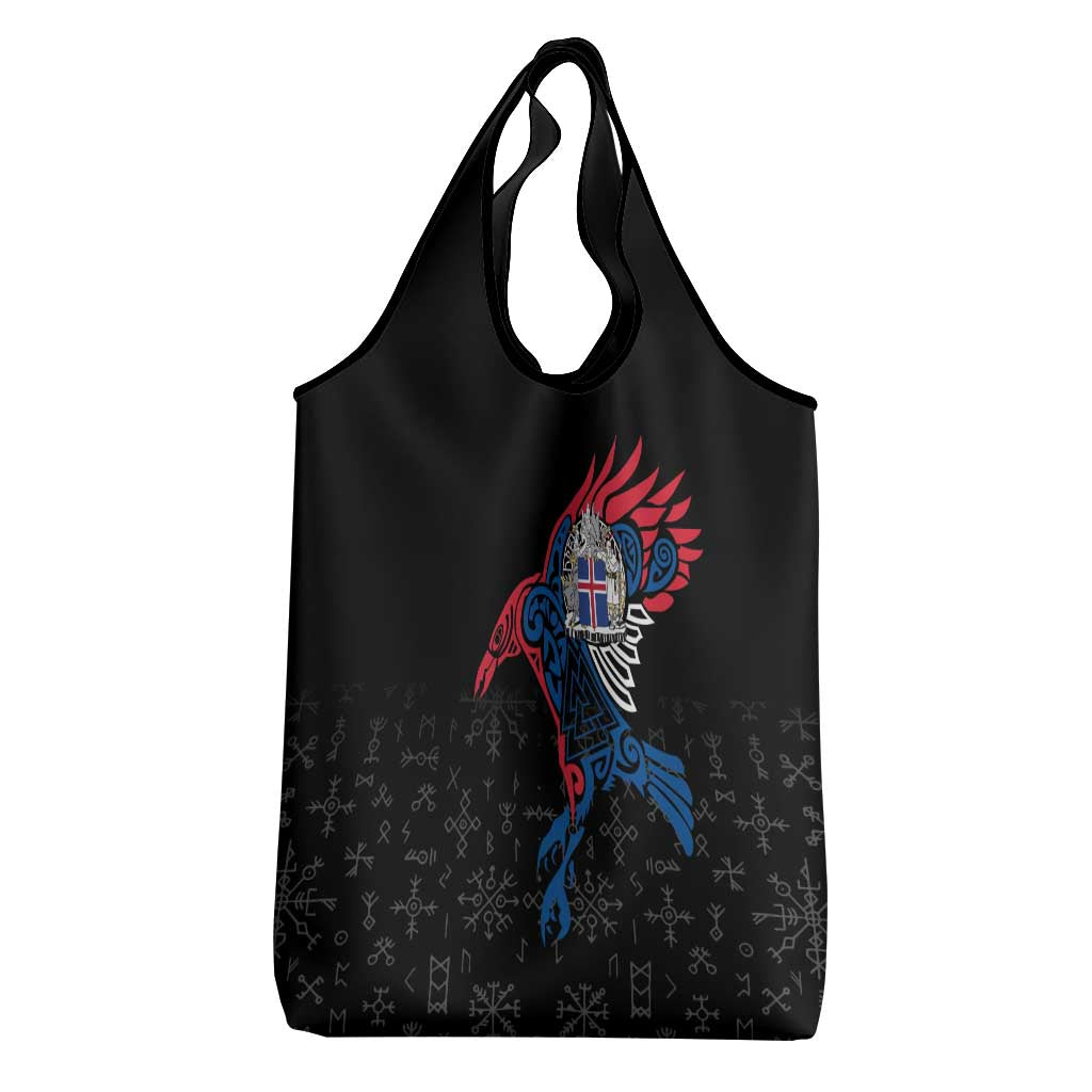 Iceland Viking Culture Grocery Bag Norse Mythology Raven Tattoo