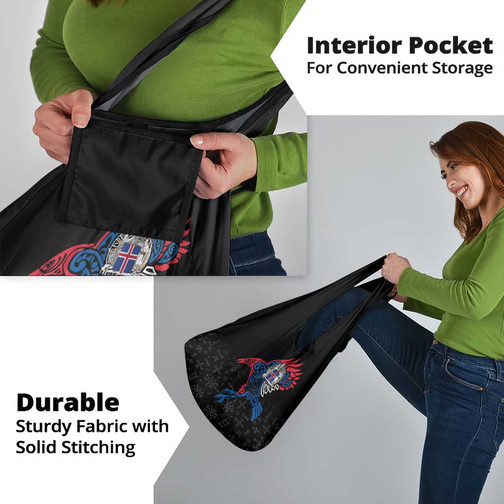 Iceland Viking Culture Grocery Bag Norse Mythology Raven Tattoo