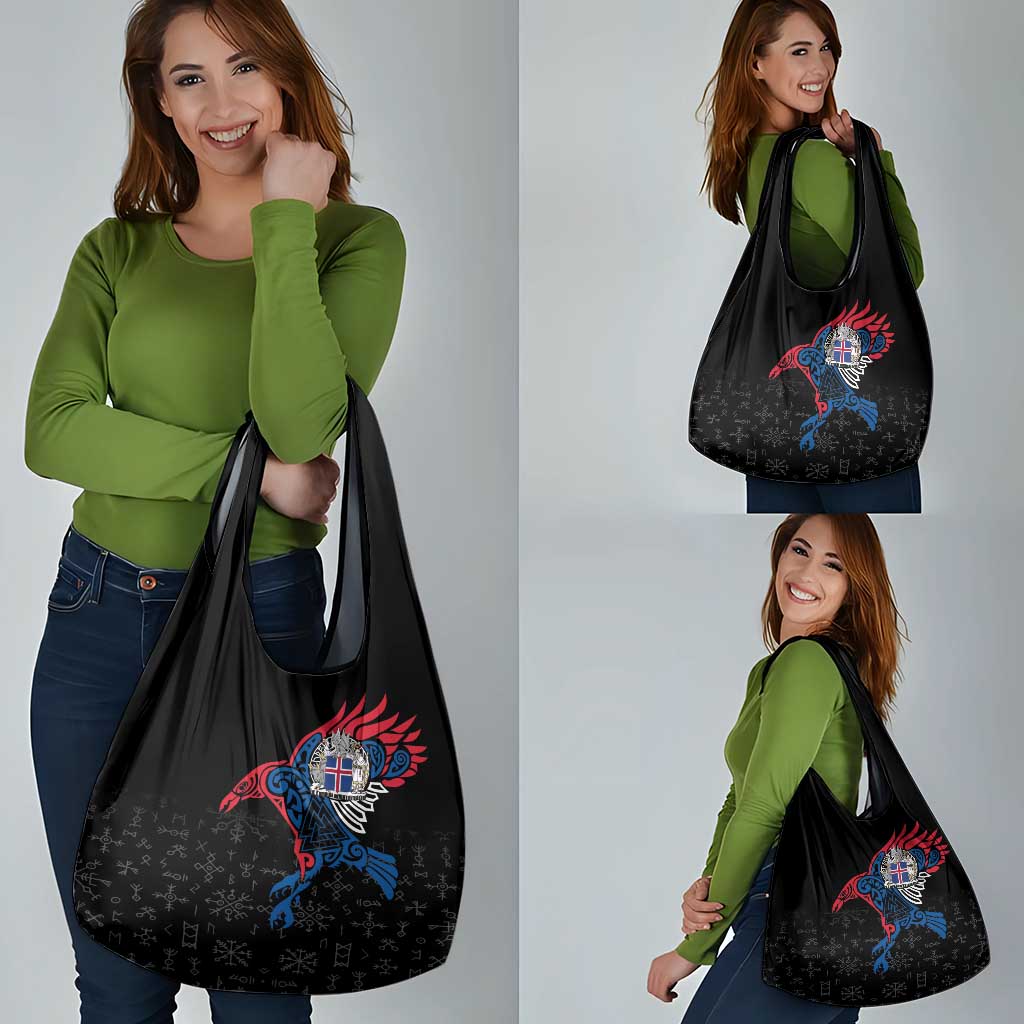 Iceland Viking Culture Grocery Bag Norse Mythology Raven Tattoo