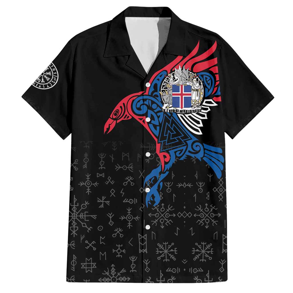 Iceland Viking Culture Hawaiian Shirt Norse Mythology Raven Tattoo