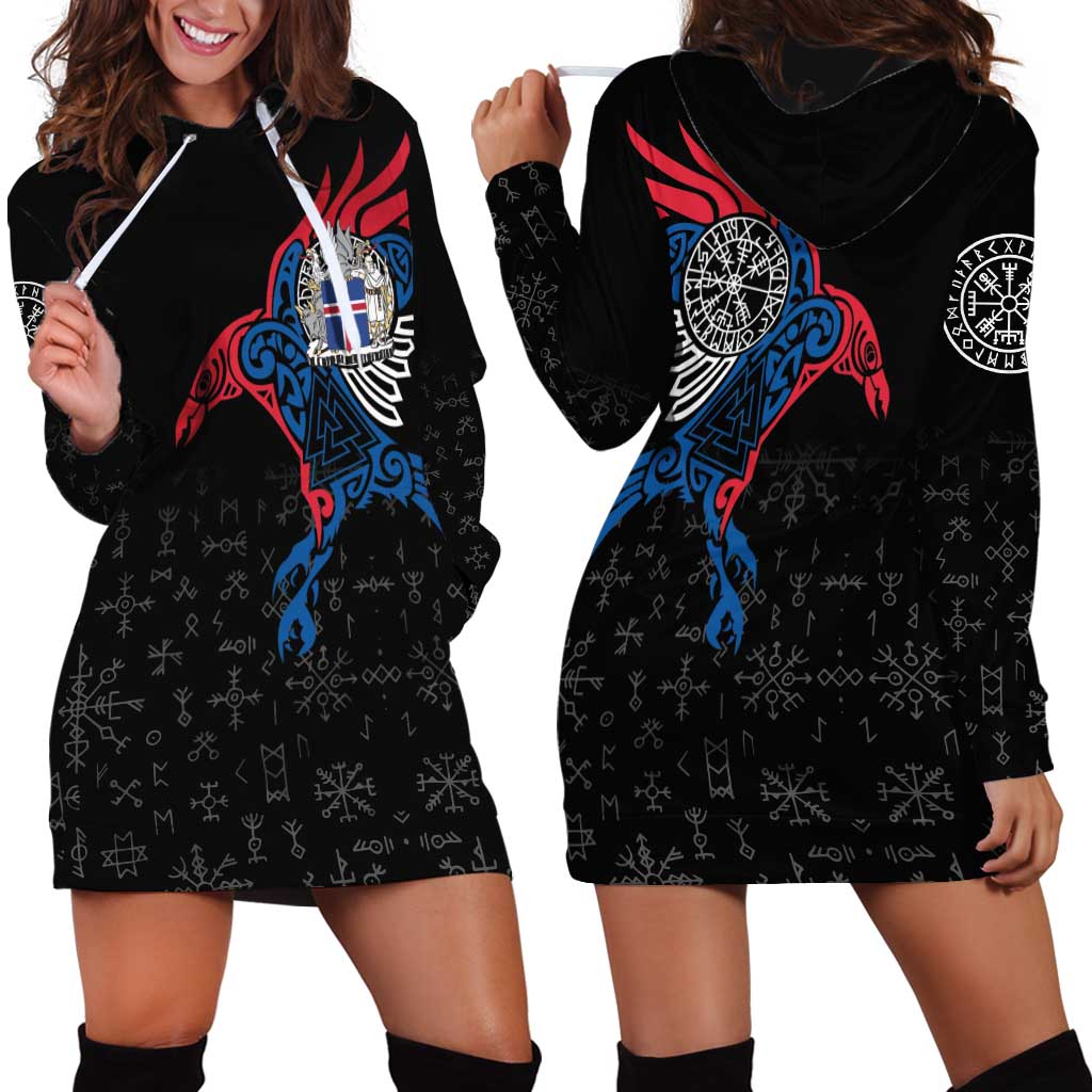 Iceland Viking Culture Hoodie Dress Norse Mythology Raven Tattoo