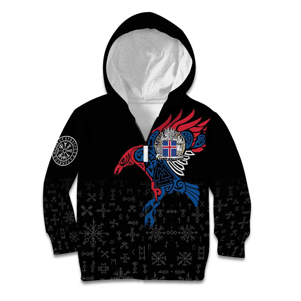 Iceland Viking Culture Kid Hoodie Norse Mythology Raven Tattoo