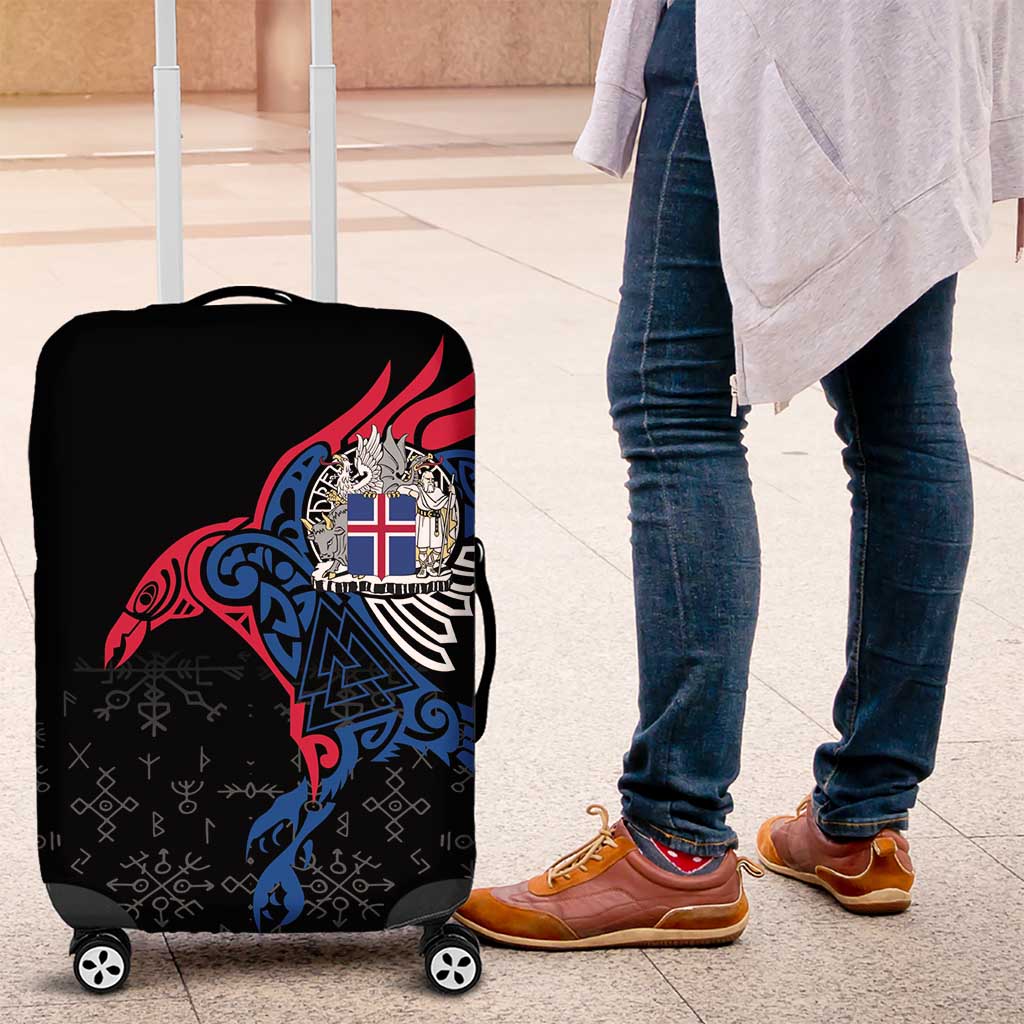 Iceland Viking Culture Luggage Cover Norse Mythology Raven Tattoo