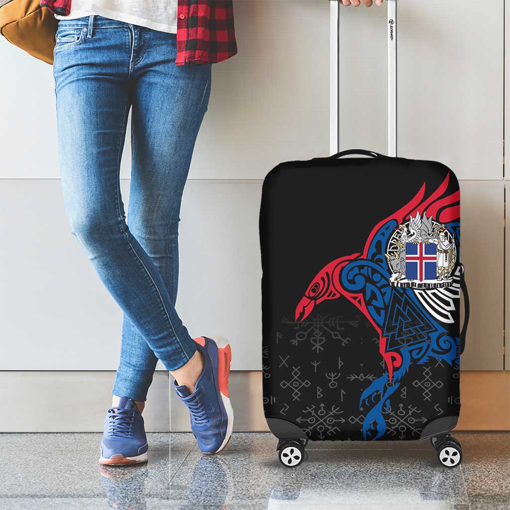 Iceland Viking Culture Luggage Cover Norse Mythology Raven Tattoo