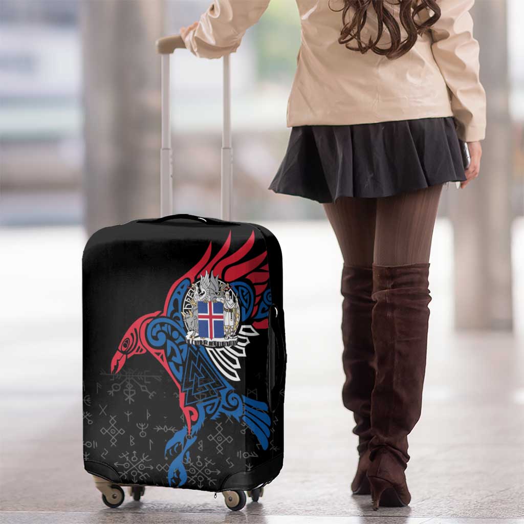 Iceland Viking Culture Luggage Cover Norse Mythology Raven Tattoo