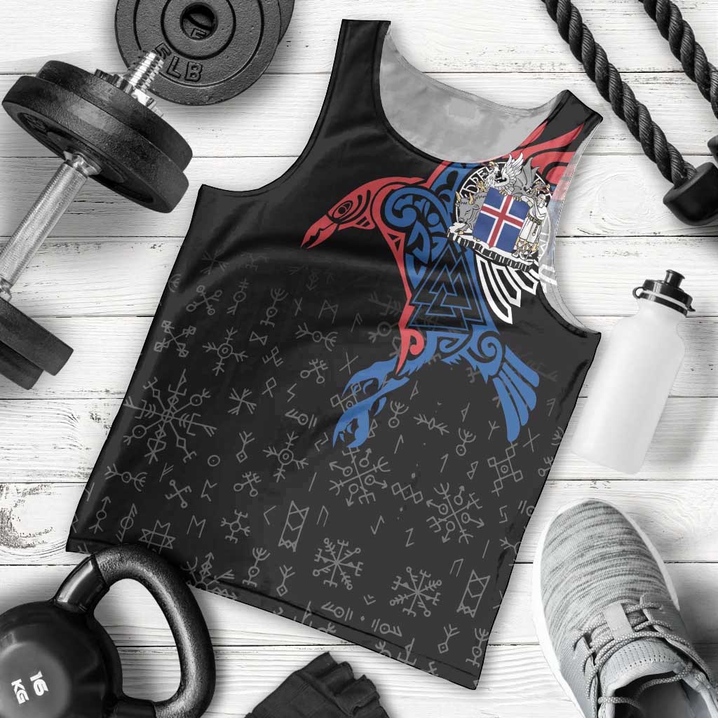 Iceland Viking Culture Men Tank Top Norse Mythology Raven Tattoo