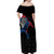 Iceland Viking Culture Off Shoulder Maxi Dress Norse Mythology Raven Tattoo