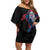 Iceland Viking Culture Off Shoulder Short Dress Norse Mythology Raven Tattoo