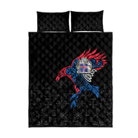Iceland Viking Culture Quilt Bed Set Norse Mythology Raven Tattoo