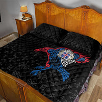 Iceland Viking Culture Quilt Bed Set Norse Mythology Raven Tattoo