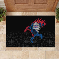 Iceland Viking Culture Rubber Doormat Norse Mythology Raven Tattoo
