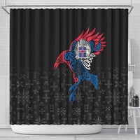 Iceland Viking Culture Shower Curtain Norse Mythology Raven Tattoo