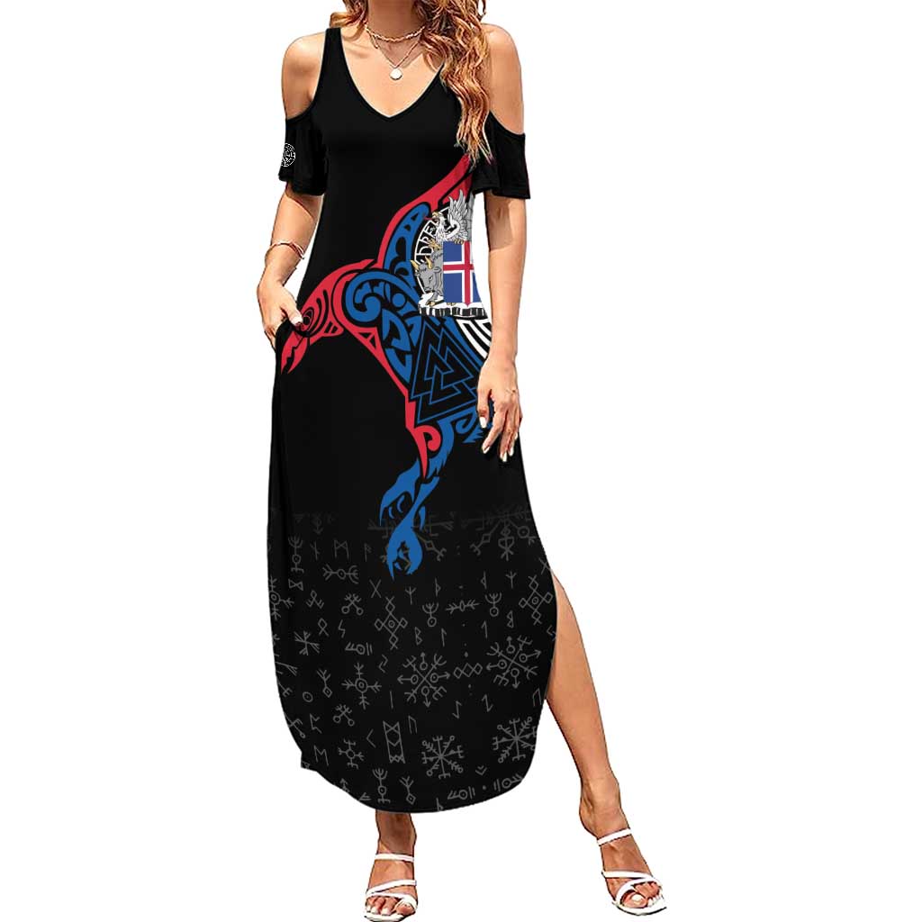 Iceland Viking Culture Summer Maxi Dress Norse Mythology Raven Tattoo